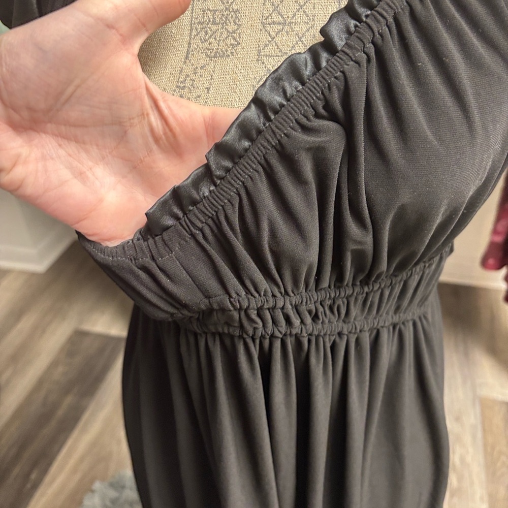 Y2K Puff Sleeve Satin Hem Babydoll Dress - Picture 7 of 15